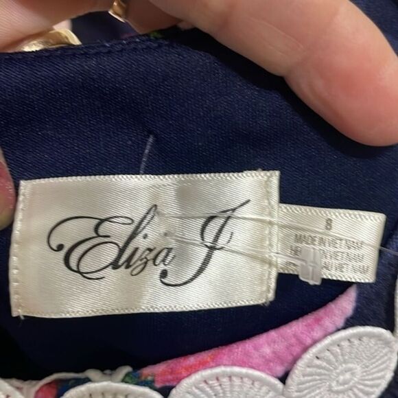 (E1) Eliza‎ J dress by NWT Sleeveless, lined, navy, multi-color, sizes 6,8,10 - Picture 11 of 14